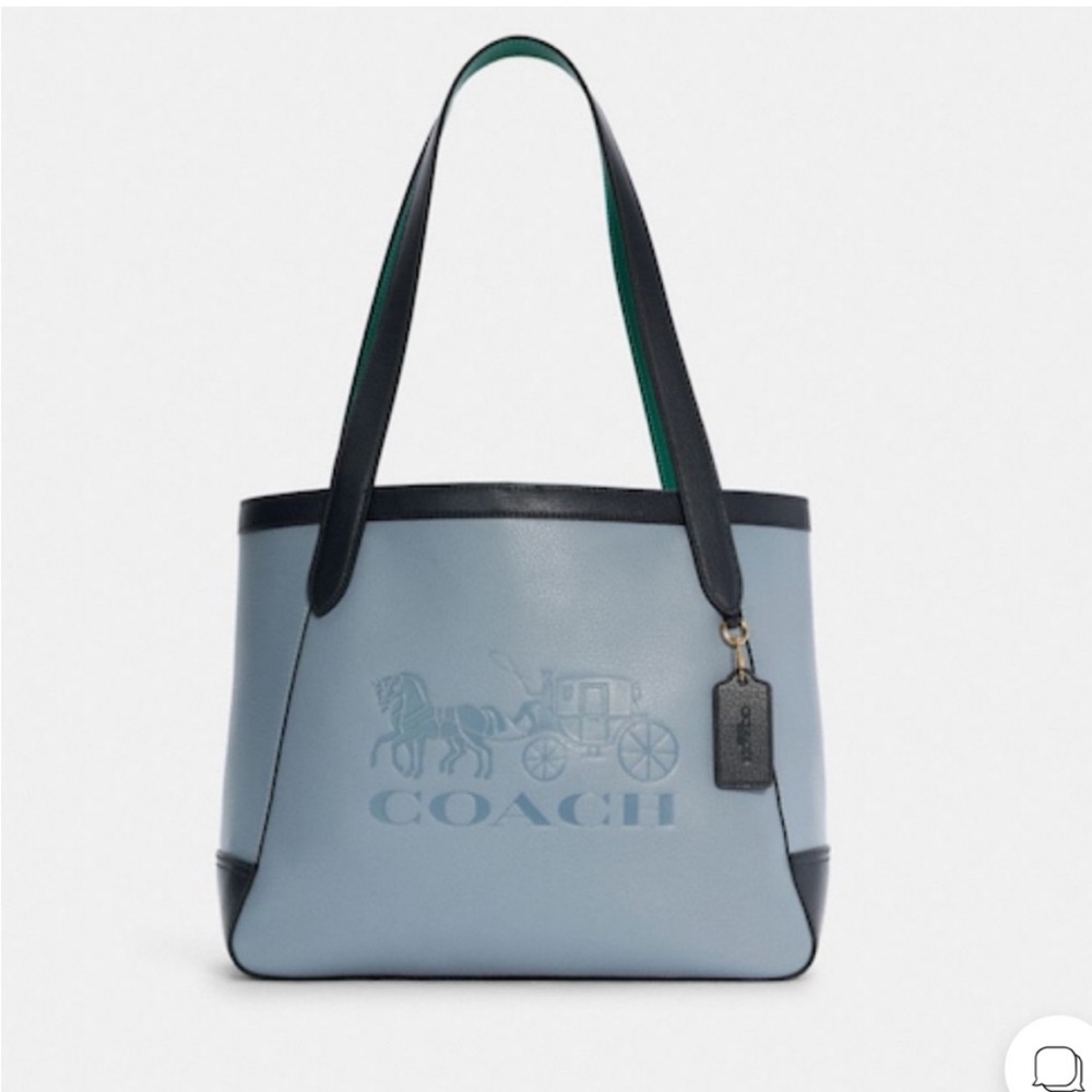 Coach C5676 Tote in Colorblock with Horse and Carriage Leather Twilight